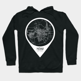 Medina, Saudi Arabia City Map - Travel Pin Hoodie